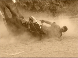 Falling with horse 